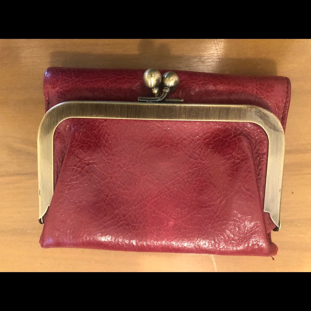 Red Hobo brand leather wallet